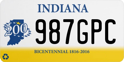 IN license plate 987GPC