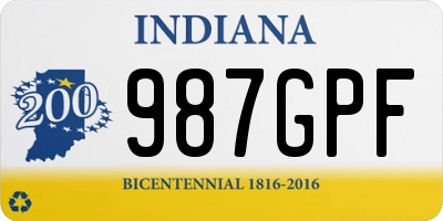 IN license plate 987GPF