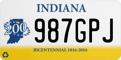 IN license plate 987GPJ