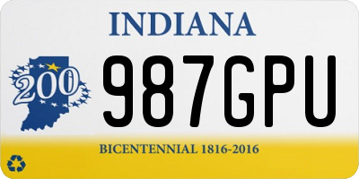 IN license plate 987GPU