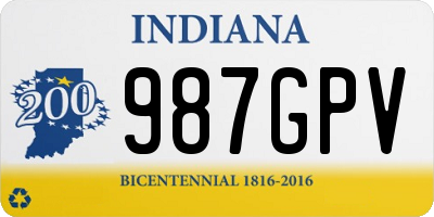 IN license plate 987GPV