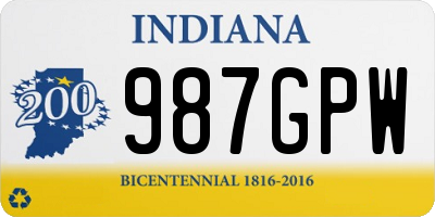 IN license plate 987GPW