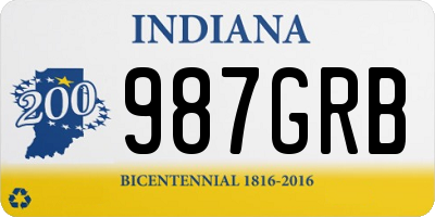 IN license plate 987GRB