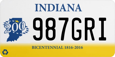 IN license plate 987GRI