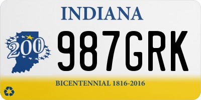 IN license plate 987GRK