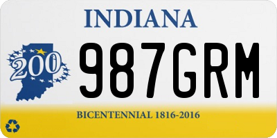 IN license plate 987GRM