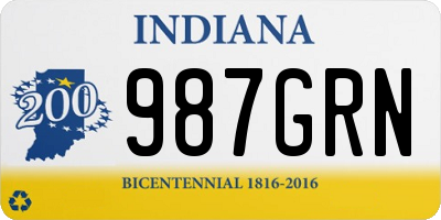 IN license plate 987GRN