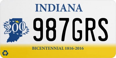 IN license plate 987GRS