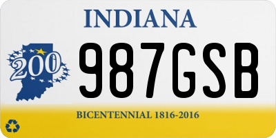 IN license plate 987GSB