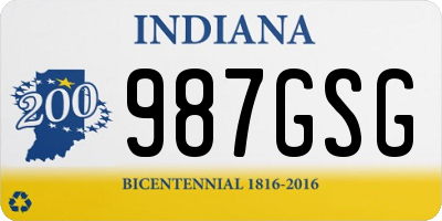 IN license plate 987GSG