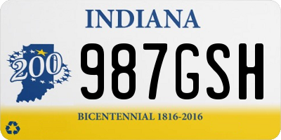 IN license plate 987GSH