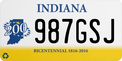 IN license plate 987GSJ