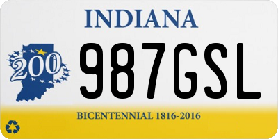 IN license plate 987GSL