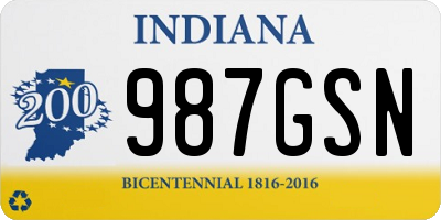 IN license plate 987GSN