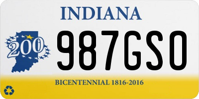 IN license plate 987GSO