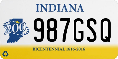 IN license plate 987GSQ