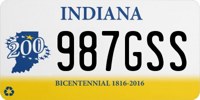 IN license plate 987GSS