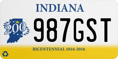 IN license plate 987GST