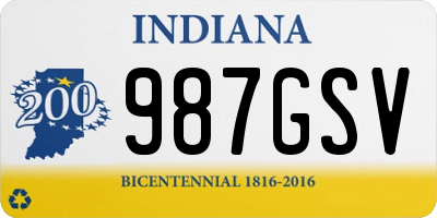 IN license plate 987GSV