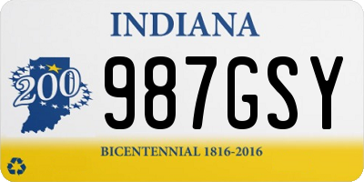 IN license plate 987GSY