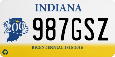 IN license plate 987GSZ