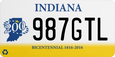 IN license plate 987GTL