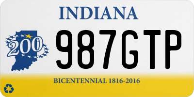 IN license plate 987GTP