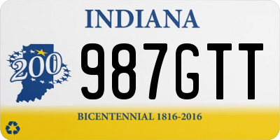 IN license plate 987GTT