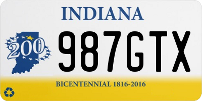 IN license plate 987GTX