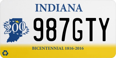 IN license plate 987GTY