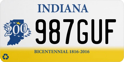 IN license plate 987GUF