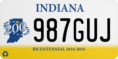 IN license plate 987GUJ