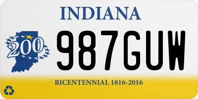 IN license plate 987GUW