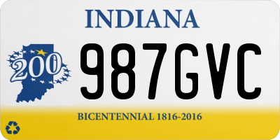 IN license plate 987GVC