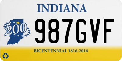 IN license plate 987GVF