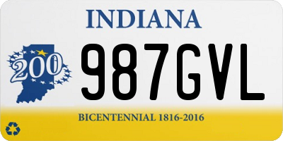 IN license plate 987GVL