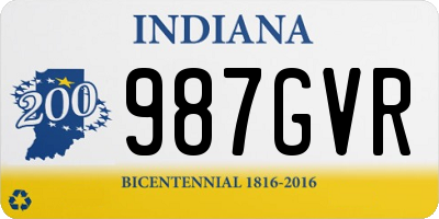 IN license plate 987GVR