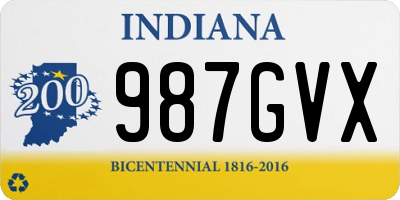 IN license plate 987GVX