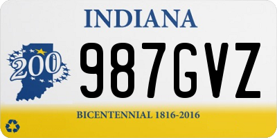 IN license plate 987GVZ