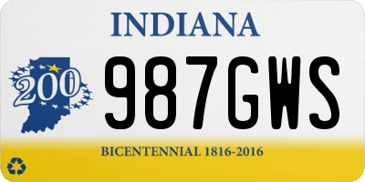 IN license plate 987GWS