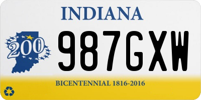 IN license plate 987GXW