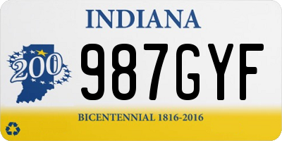 IN license plate 987GYF