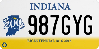 IN license plate 987GYG