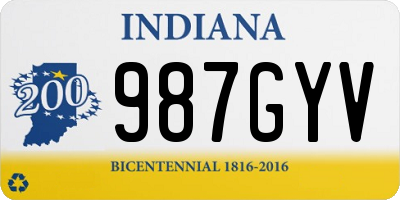 IN license plate 987GYV