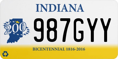 IN license plate 987GYY