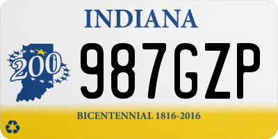 IN license plate 987GZP