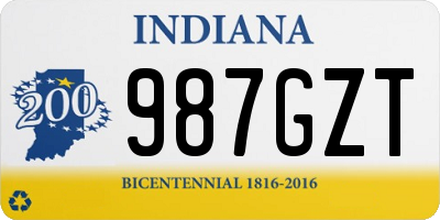 IN license plate 987GZT