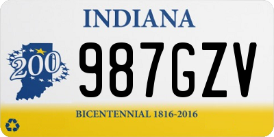 IN license plate 987GZV