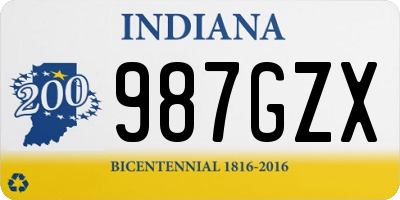 IN license plate 987GZX