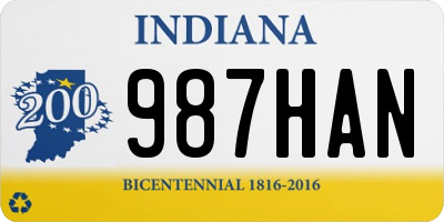 IN license plate 987HAN